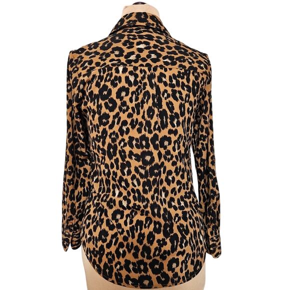 Talbots Leopard Print Button Front Long Sleeve Blouse Shirt Top Size Small - Picture 2 of 10